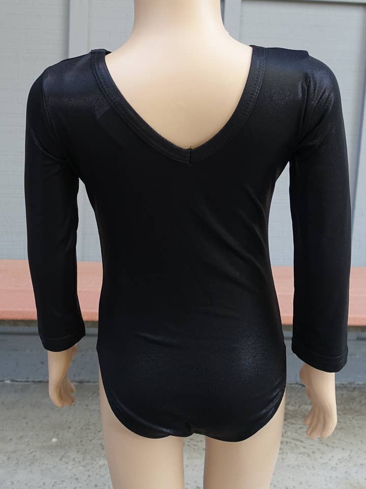 Wenchoice - Wholesale Leotard - Kids - Shiny Black Long Sleeve Leotard