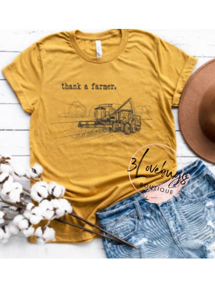 3lovebugsboutique - Wholesale Screen Printed T-Shirt - Women's - Thank a Farmer/Farm Life/Shop Local shirt
