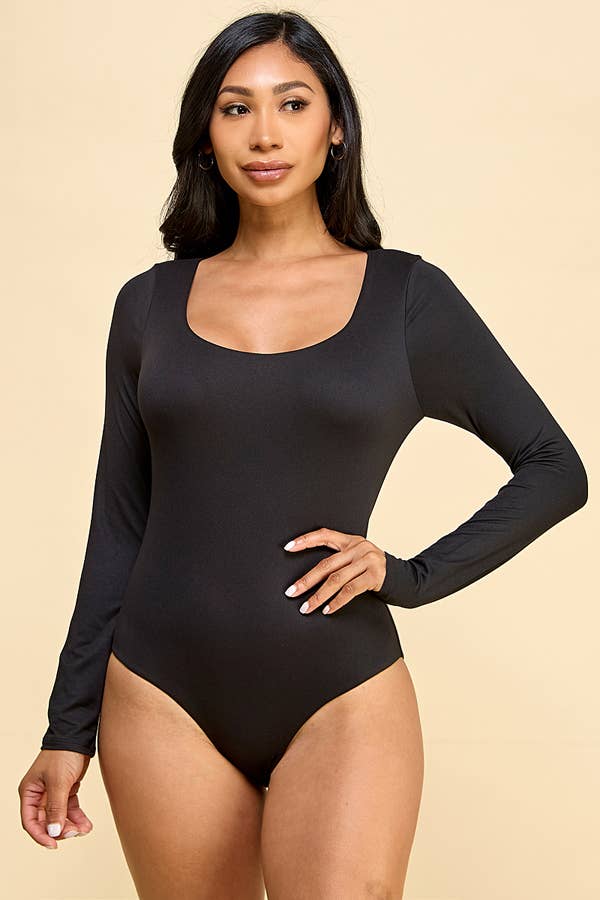 BLACK JT51803L - SCOOP NECK DOUBLE LAYERED LONG SLEEVE for wholesale on Faire1