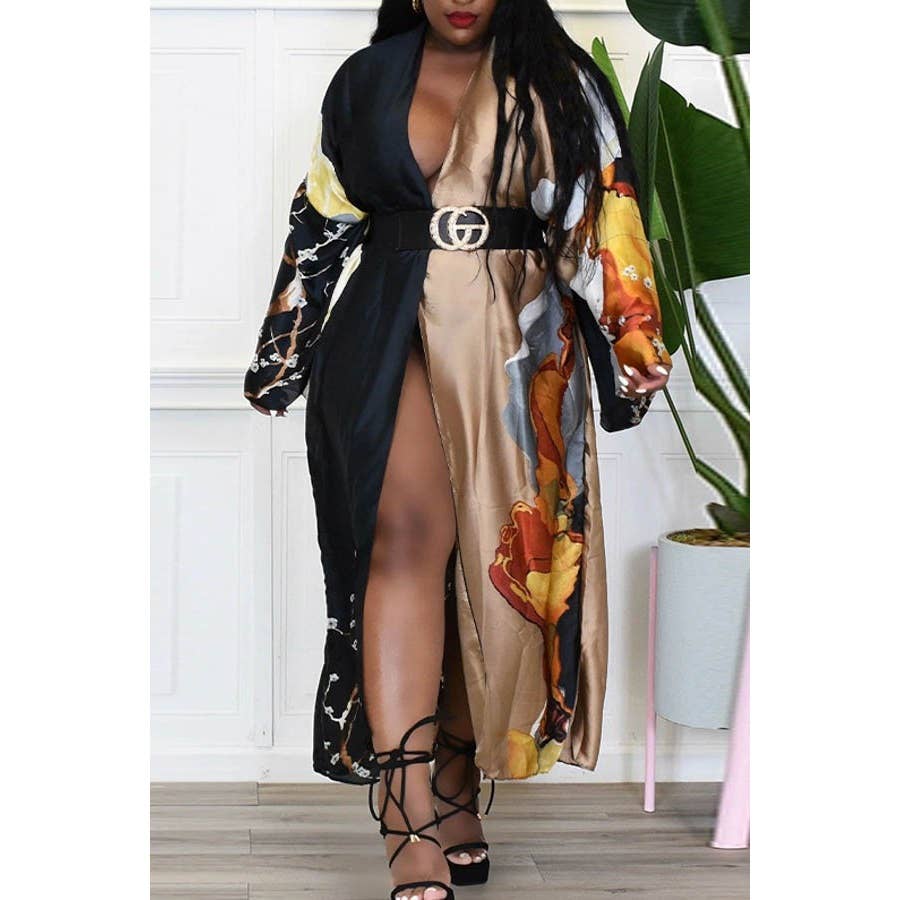 DORCAS - Wholesale Kimono - Women's - LONG SLEEVE FRONT OPEN KIMONO0