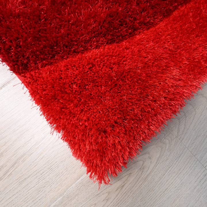 Amazing Rugs – Großhandel Teppichvorleger – 3D Shaggy Handgetufteter Flächenteppich, Rot/Schwarz3