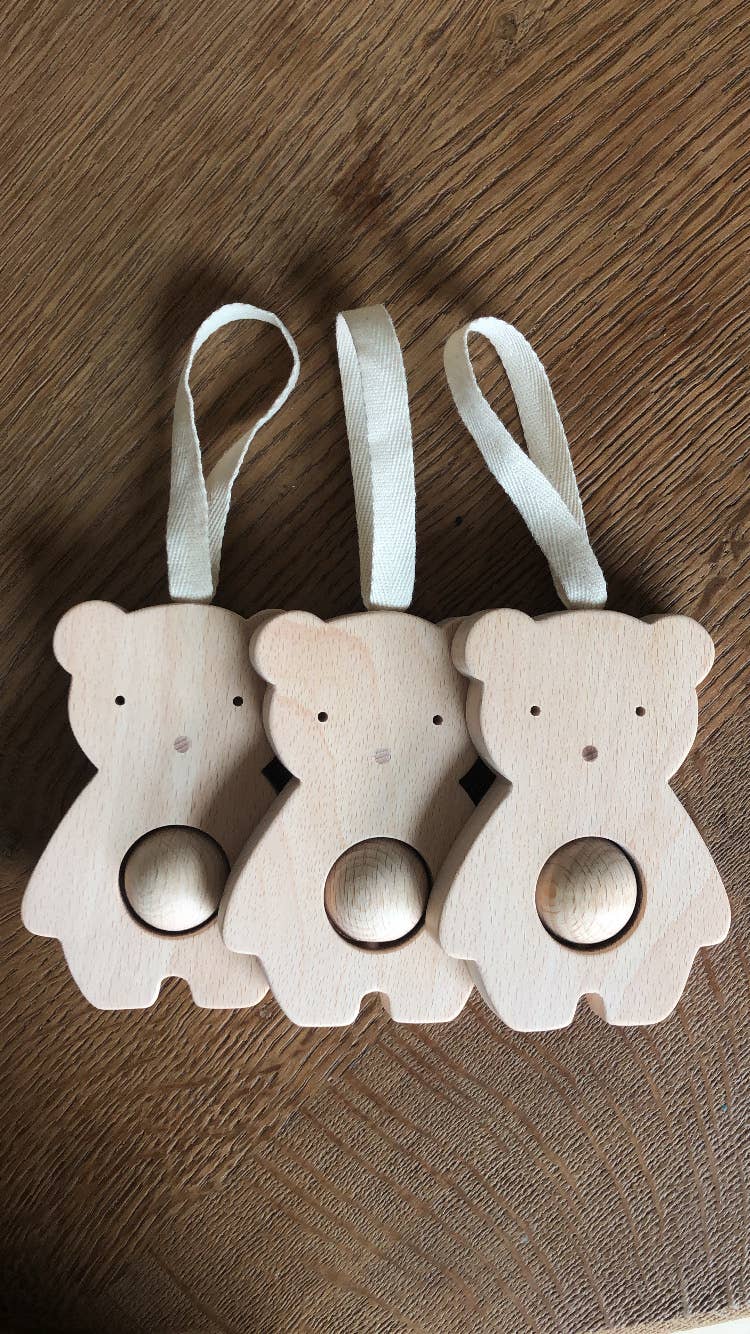 KMR Childwood - Wholesale Wood Toy - Kids - Wooden bear rattle - JOJO4