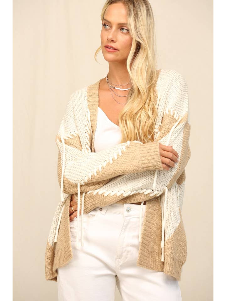 KyeMi - Wholesale Cardigan - Women's - Cuddle Up In A Chunky Knit Cardigan Sith Piecing9