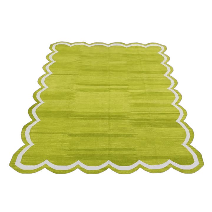 Tappeto in cotone smerlato fatto a mano - Verde oliva per la vendita all'ingrosso da parte di Maia Homes