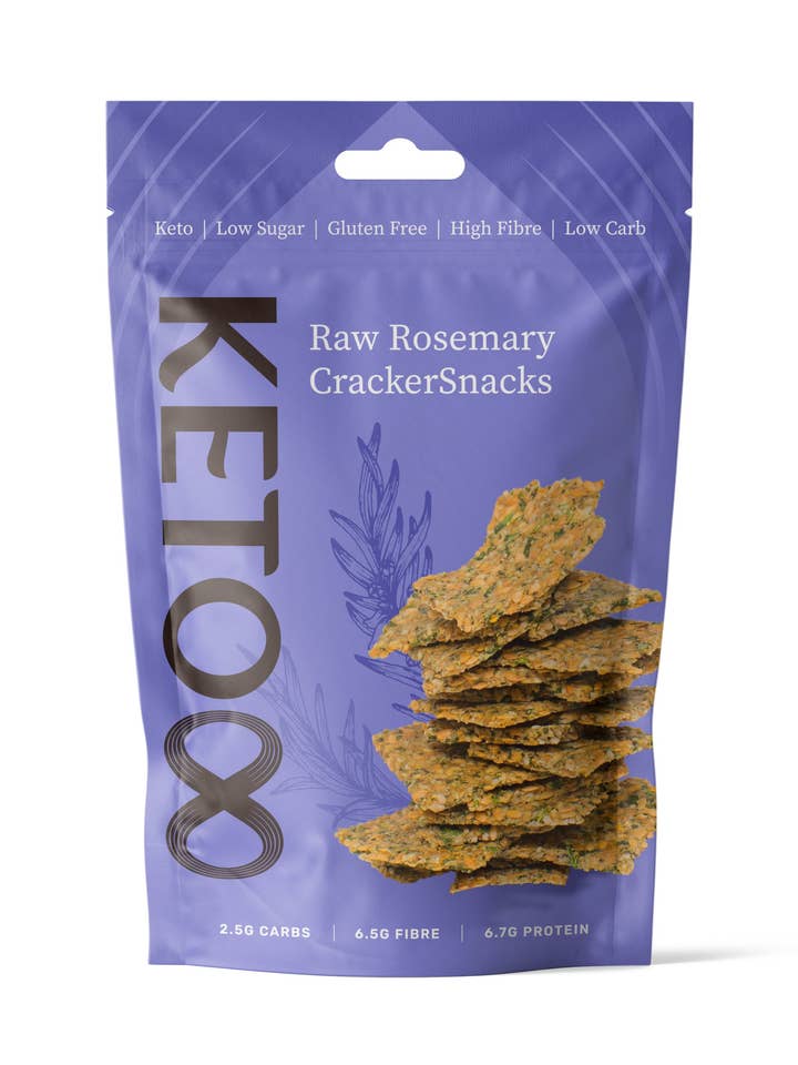 Raw Rosemary Crackersnacks for wholesale by 8Foods - Keto8 - Cru8