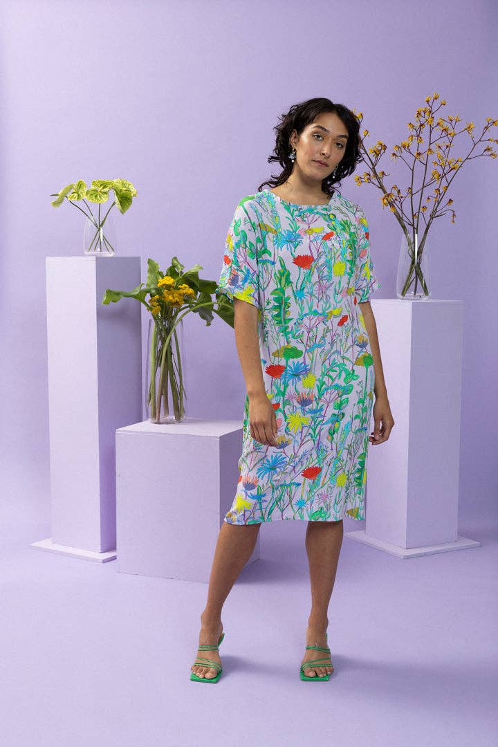 Tara Whalley - Wholesale Dress - Women's - Highlands Floral Lilac Long T-Dress0