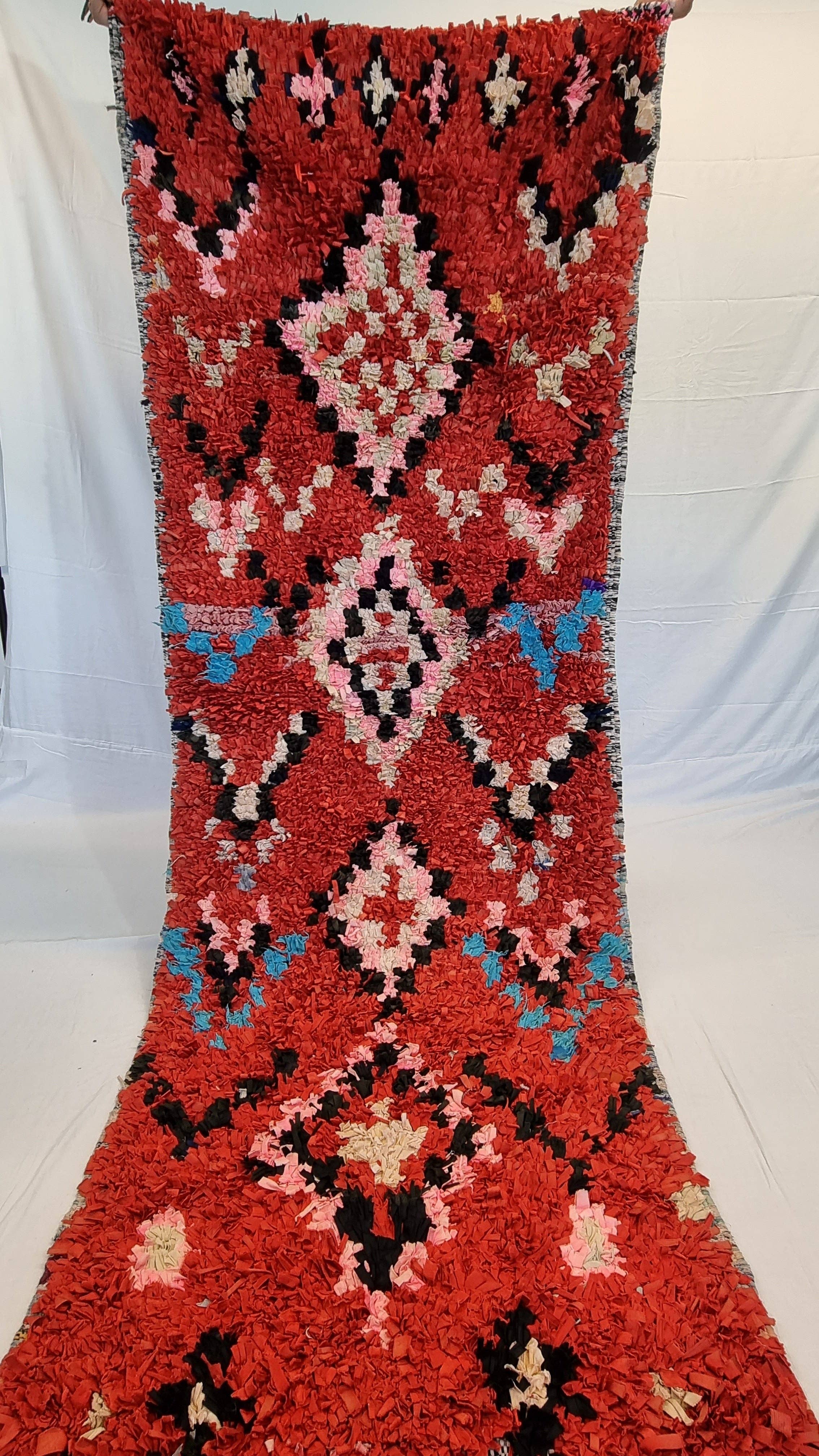 Daridecoo - Wholesale Area Rug - RED DIAMOND PATTERN VINTAGE WOOL RUG0