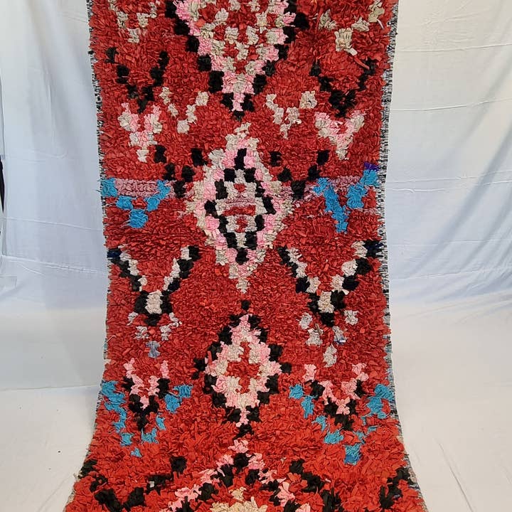 Daridecoo - Wholesale Area Rug - RED DIAMOND PATTERN VINTAGE WOOL RUG