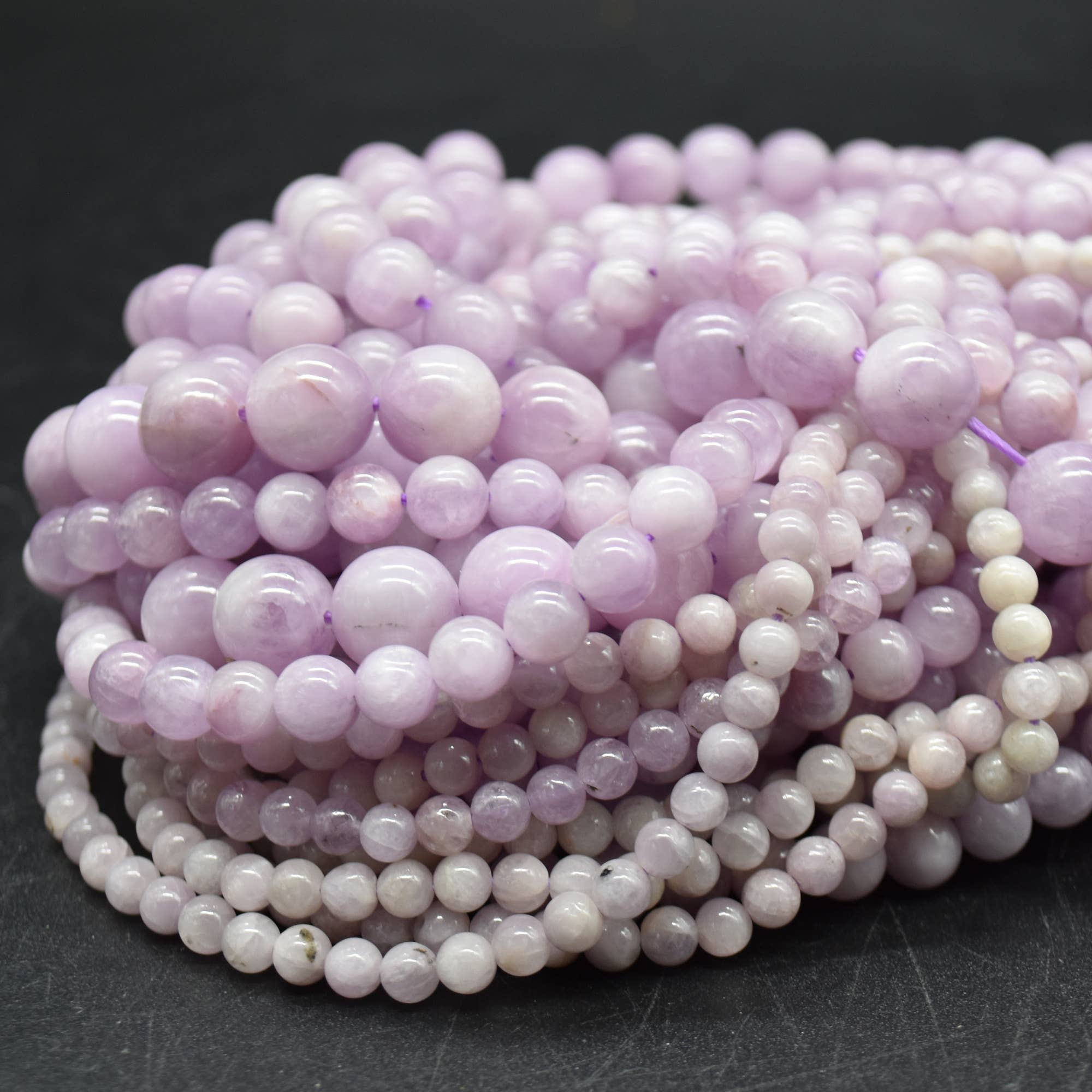 Oriental Direct Craft Supplies - Wholesale Beads - Grade A Natural Kunzite Gemstone Round Beads5