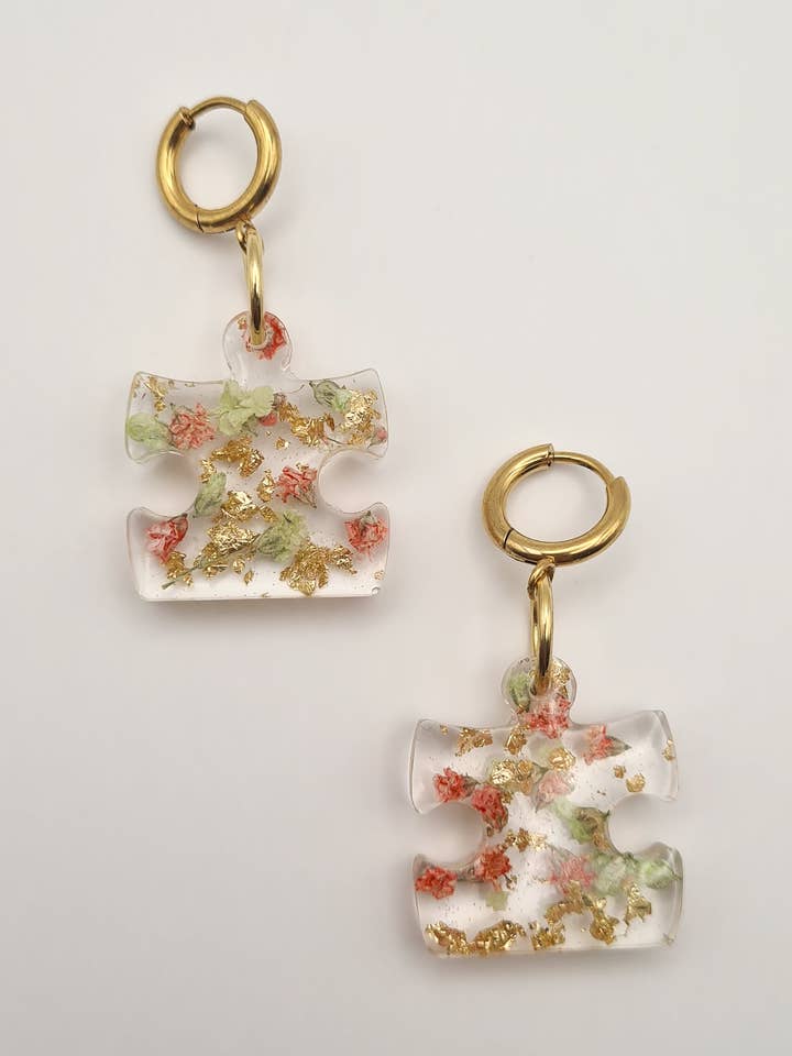 Orecchini Puzzle Fragola Matcha per la vendita all'ingrosso da parte di CH Design