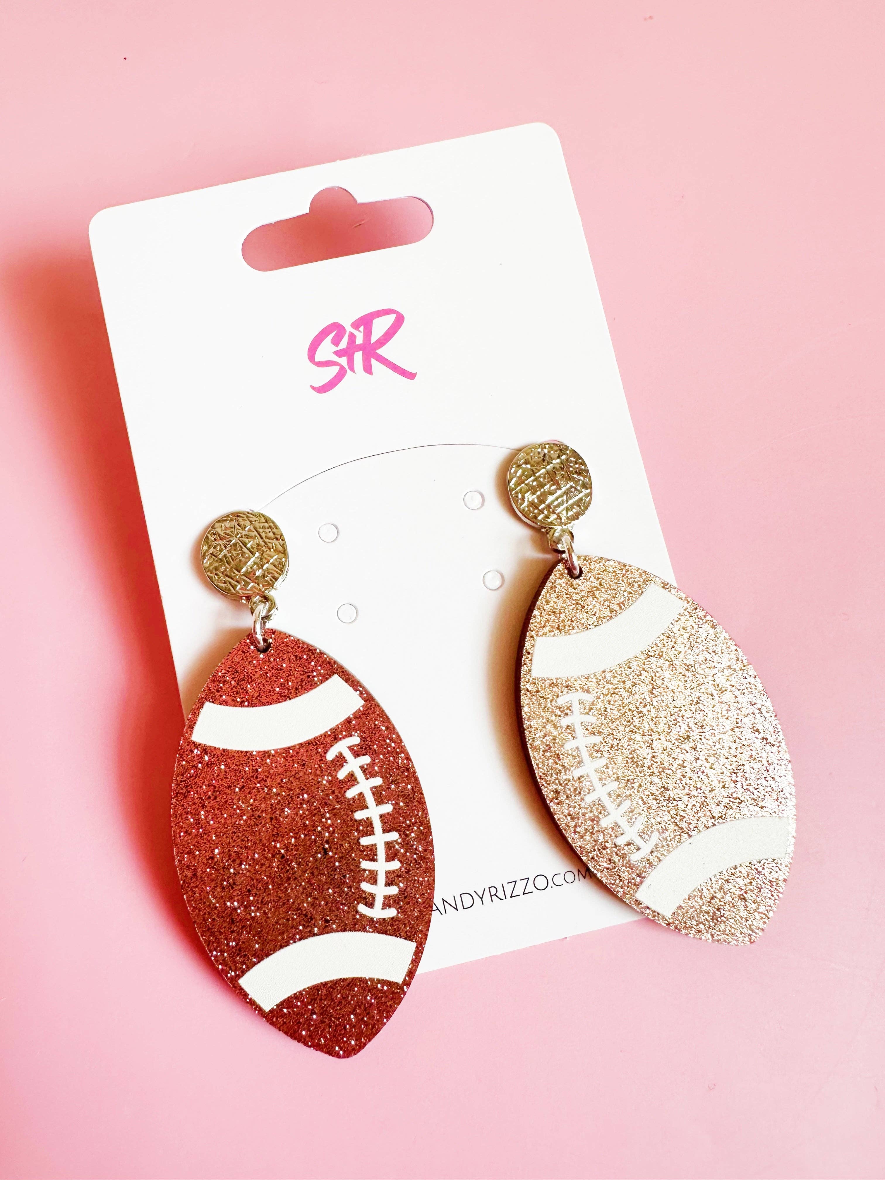 Sandy + Rizzo - Vente Boucles d'oreilles pendantes - Ballon de football traditionnel en acrylique3