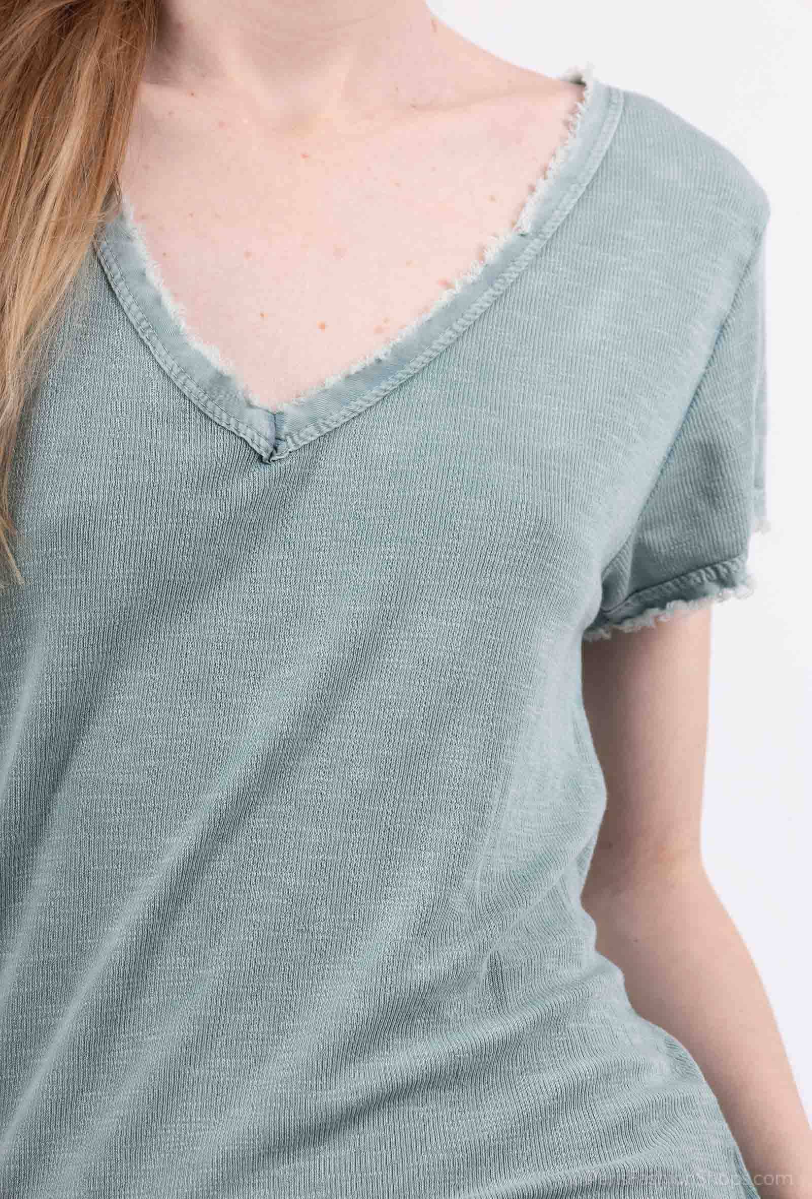 Pépouz' Paris - Wholesale T-Shirt - Women's - Washed cotton short-sleeve T-shirt PT250413