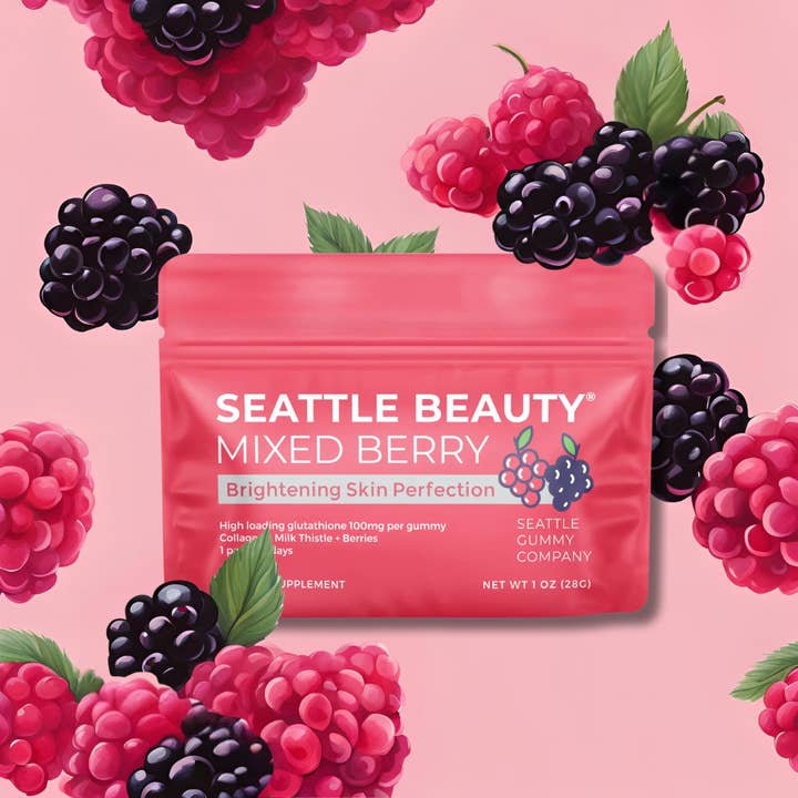 Seattle Gummy Company - Wholesale Oral Supplement/Vitamin - Beauty Gummy Spotless Skin Perfection |12-Pack, Mixed Berry