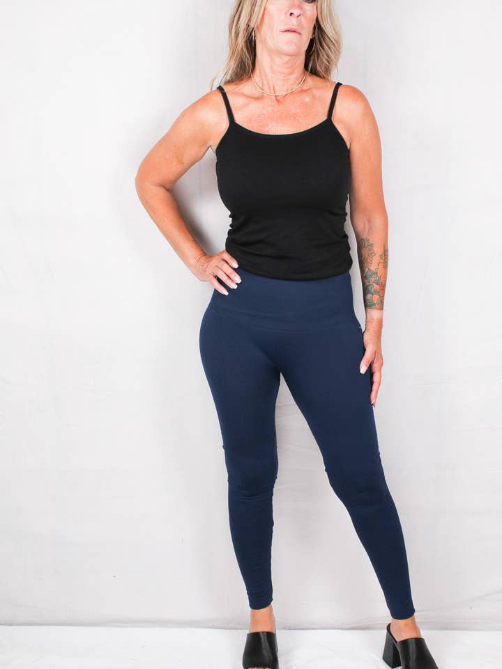 FP11461-N - Bleu marine - Legging sans coutures - Plus A1443 pour la vente par K & C Clothing, Inc.