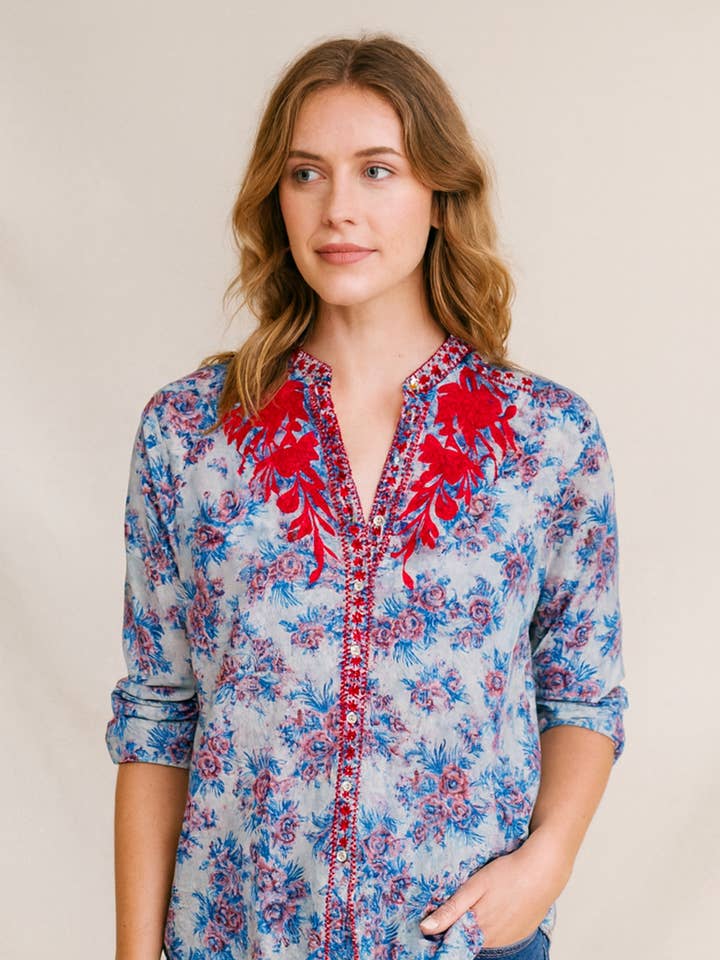 Blusa Ruby Bloom para venta al por mayor de The Nu Vintage