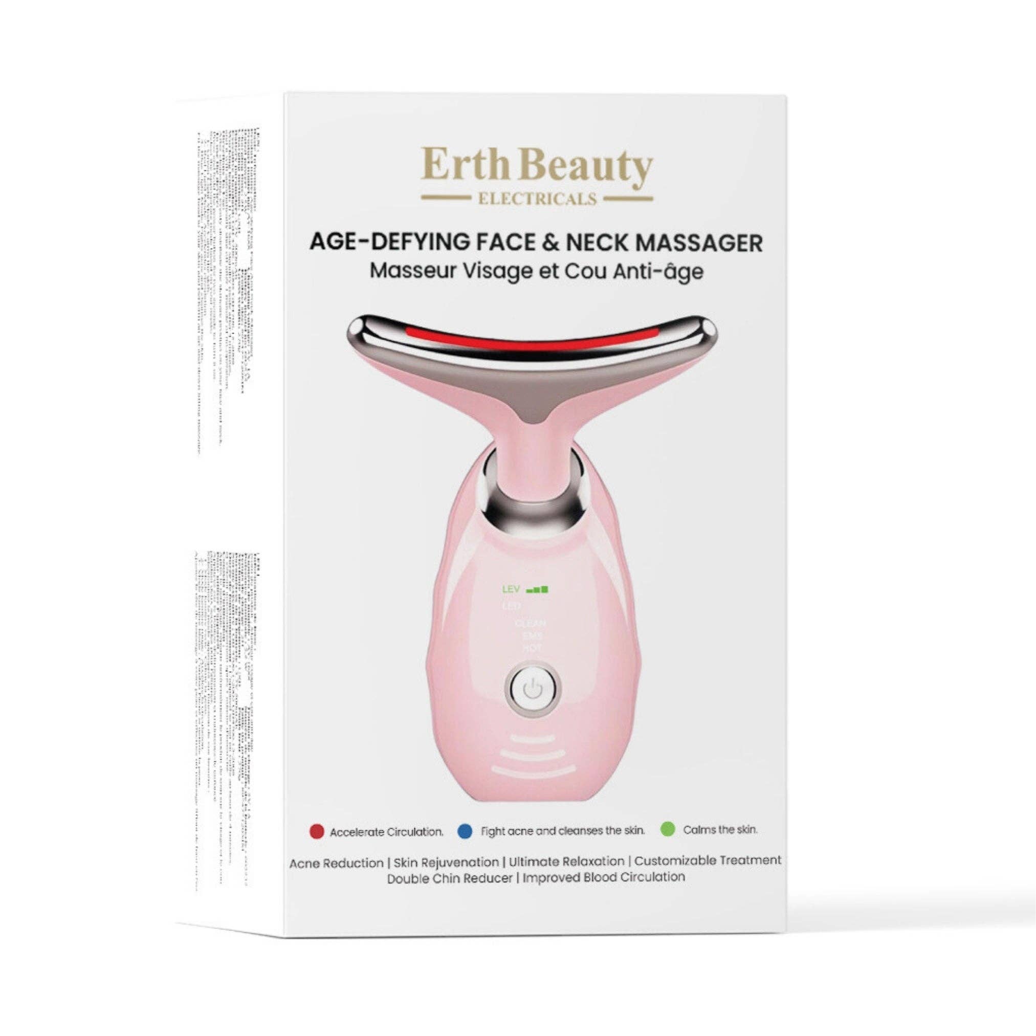 Eclat Cosmetic Ltd – wholesale Electronic skincare device – AGE -DEFYING FACE AND NECK MASSAGER PINK1