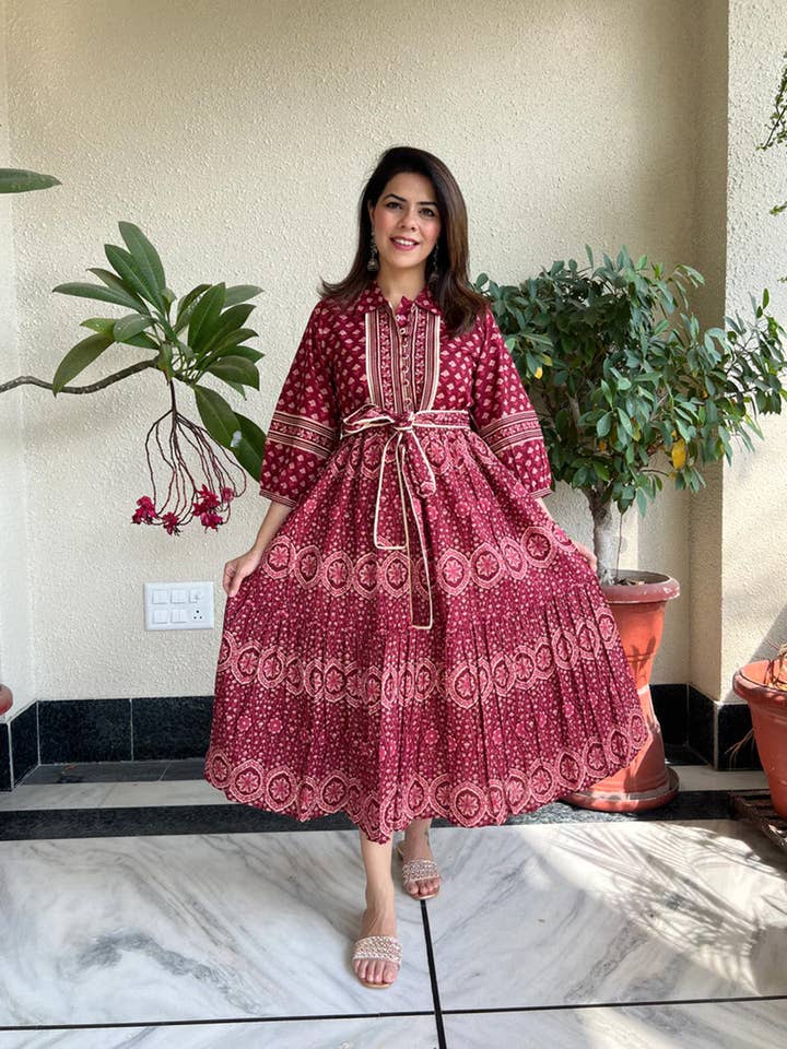 Jaipur Morni USA - Wholesale Dress – Women's - Kalyani Dress | Wine