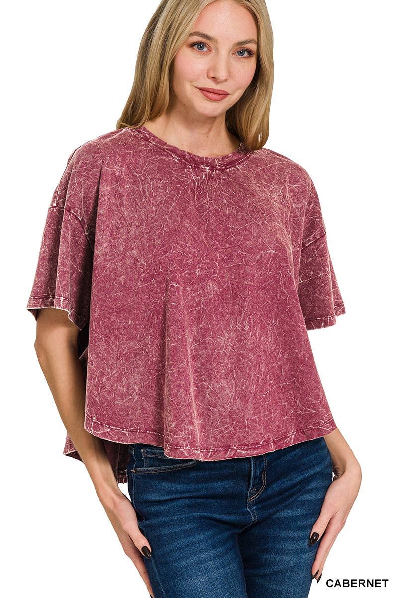 42POPS – wholesale T-shirt – women's – "._ SI-25351 Vintage Washed Short Sleeve Top As shown39