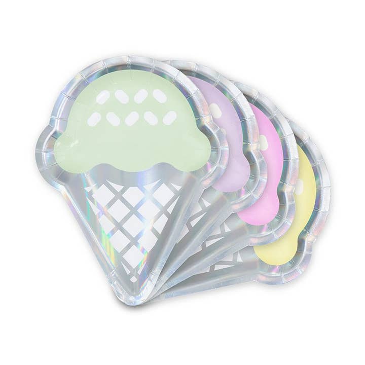 Small Ice Cream Cone Disposable Paper Party Plates for wholesale by Weddingstar Inc.