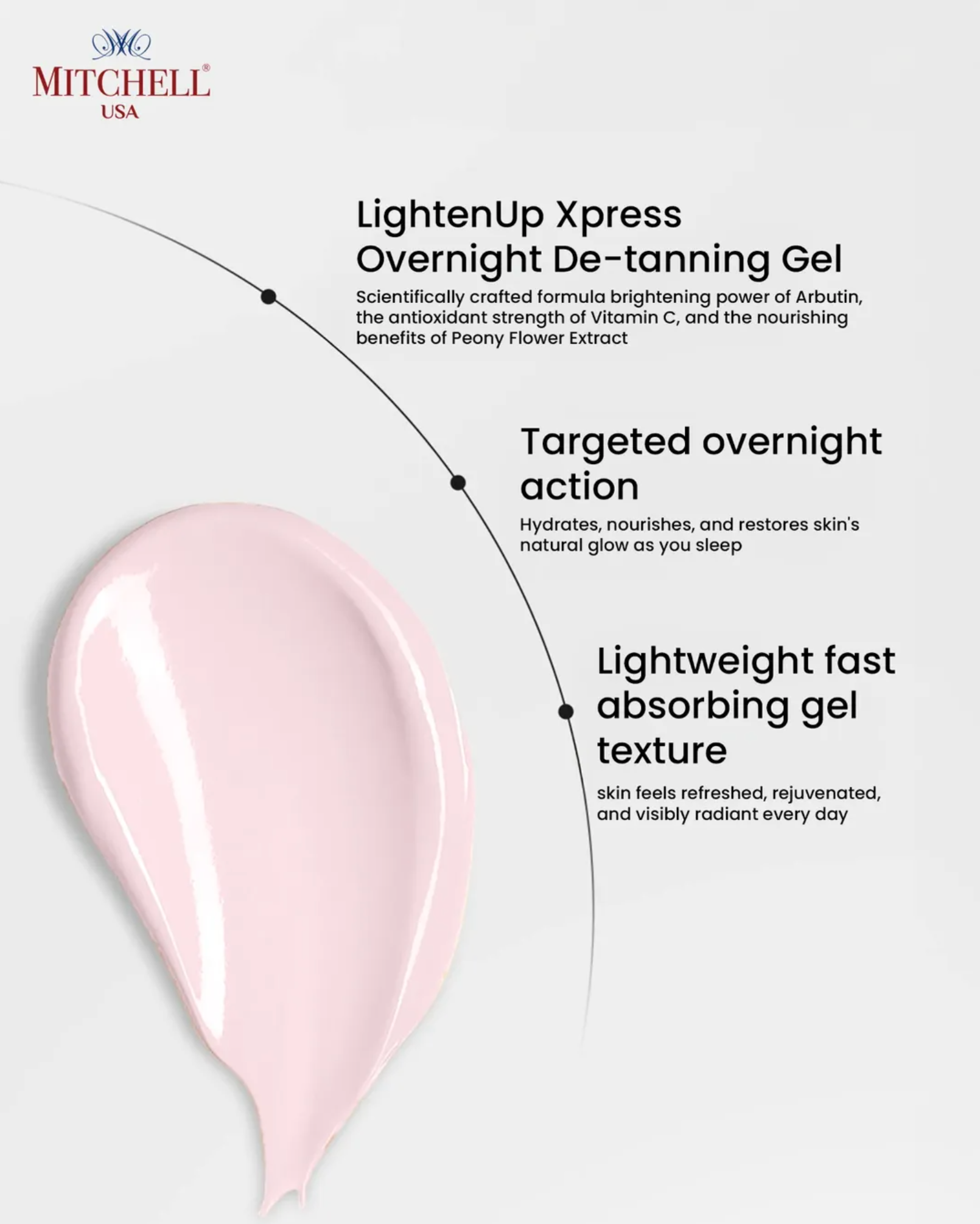 Mitchell Brands – wholesale Night cream – Lighten Up Flawless De-Tanning Gel 30g1