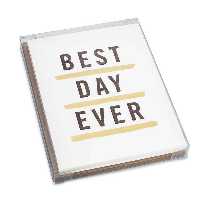 Set di carte letterpress Best Day Ever per la vendita all'ingrosso da parte di Best Day Ever