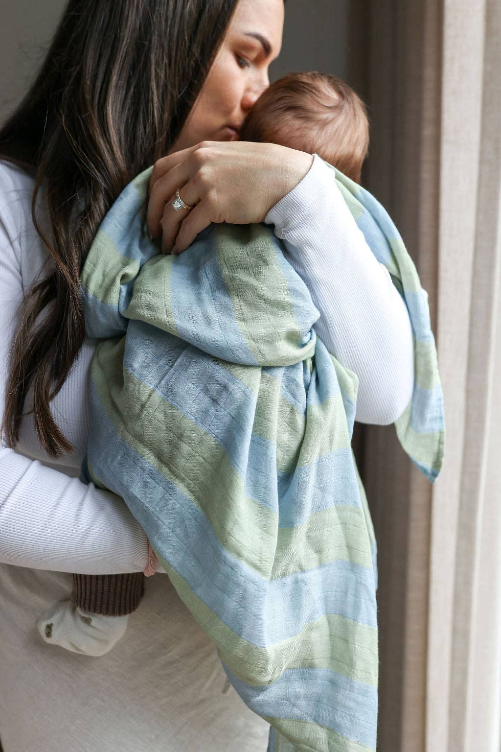 Tilda & Moo - Wholesale Swaddle - Baby - Ocean Tide Stripe | Swaddle4