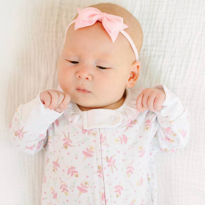 Twinkle Toes Print Zip Footie for wholesale by Magnolia Baby