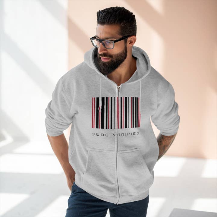 Ohhh So Swag - Wholesale Hoodie - Unisex - Swag Verified. Barcode Unisex Premium Full Zip Hoodie | US12
