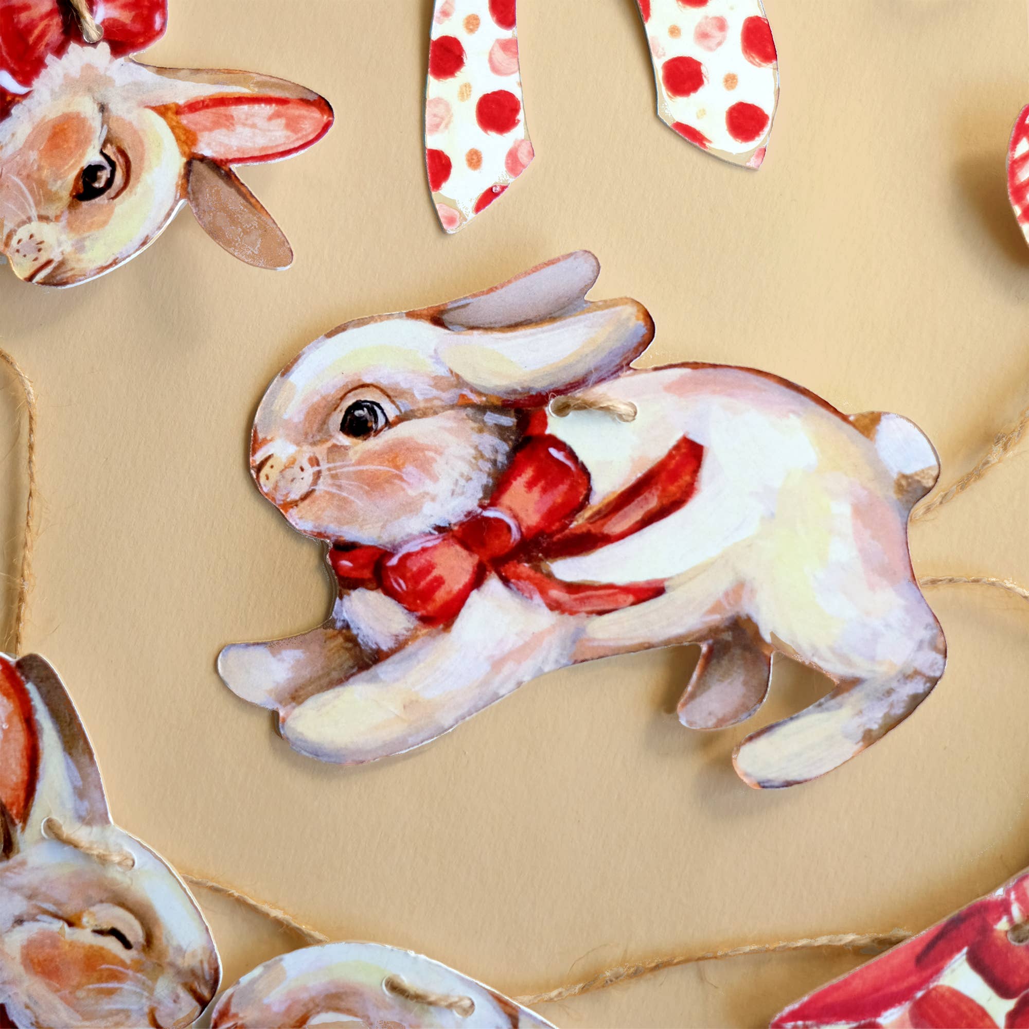 Doro Marcello - Wholesale Bunting/Garland - Rabbits Paper Garland | Christmas and Valentine's Day Decor5
