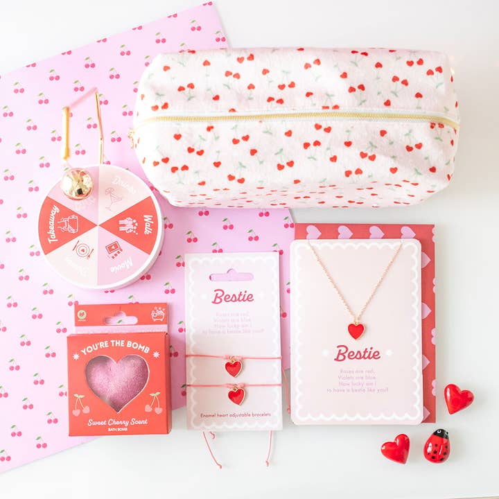 Something Different Wholesale - Vendita all'ingrosso Biglietti per San Valentino - Collana con cuore smaltato Bestie Biglietto di San Valentino6