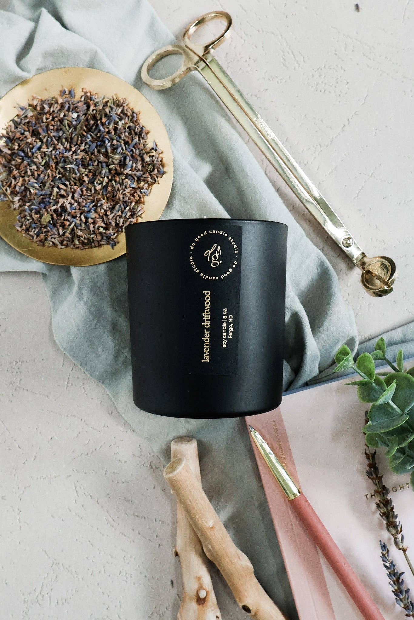 Do Good Candle Studio - Wholesale Jar/Filled Candle - Lavender Driftwood | Signature Black Collection| Soy Candle3