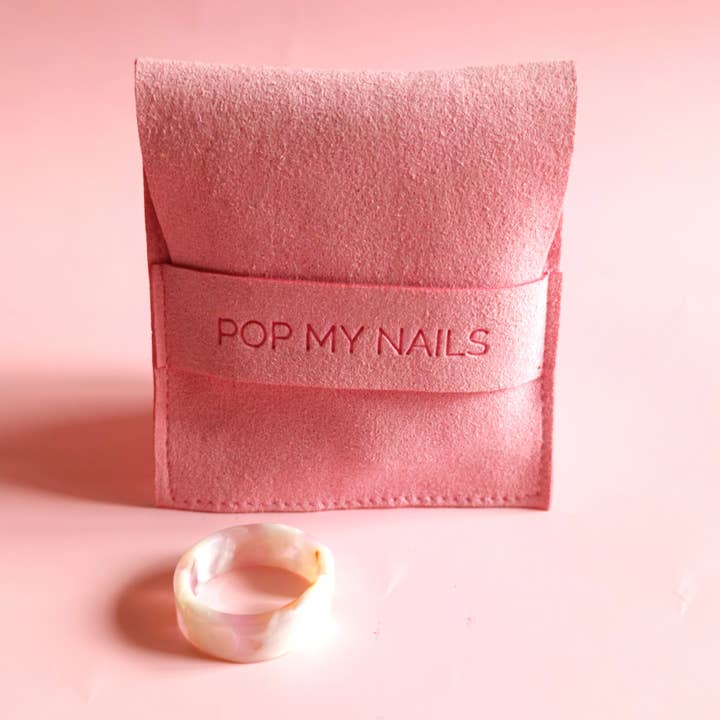 Pop My Nails - Wholesale Cocktail/Statement Ring - Kélya acrylic ring+ jewelry pouch1