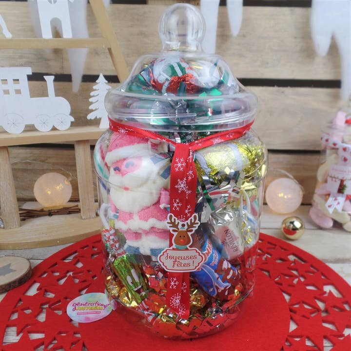 Grande pote plástico de doces natalinos por atacado de Génération Souvenirs