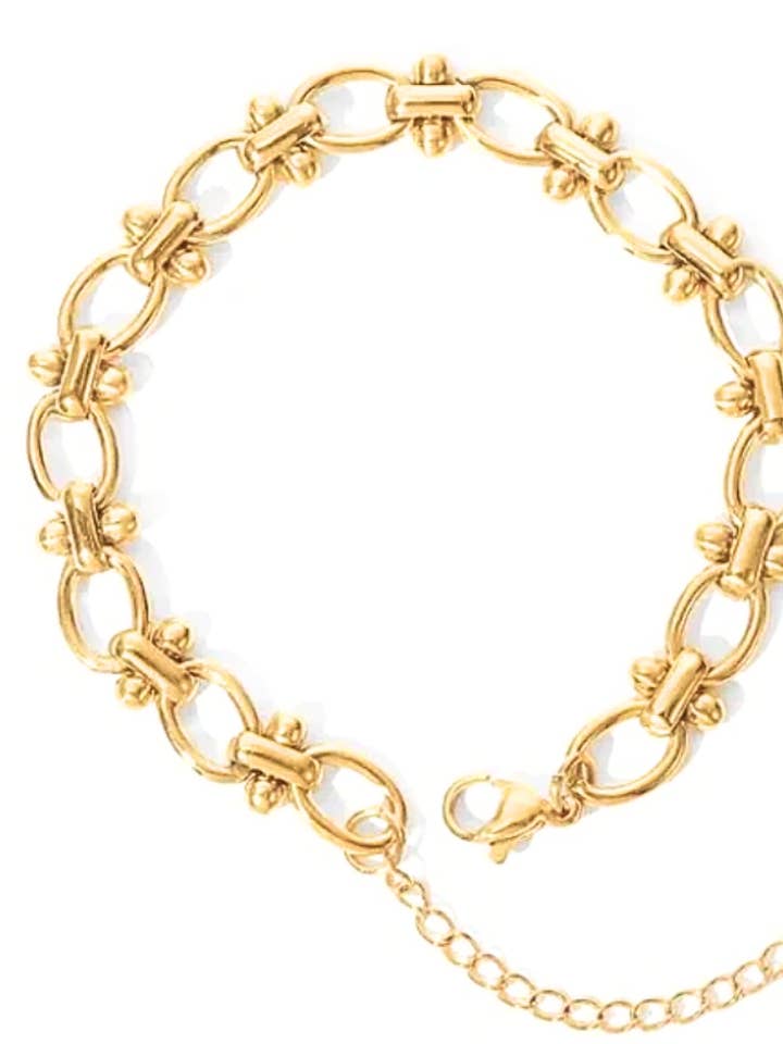 Rio Eternal Rope and Link Steel Bracelet 14K gold Waterproof for wholesale by HoopLa