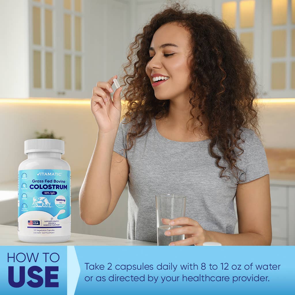Vitamatic - Wholesale Oral Supplement/Vitamin - Vitamatic | Bovine Colostrum 1000 mg | 120 Capsules5