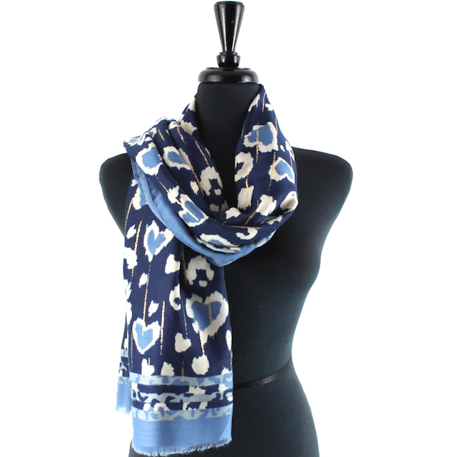 Pretty Persuasions - Wholesale Sjaal - Dames - S24098 Hearts Afire sjaal met goudkleurig metaal9