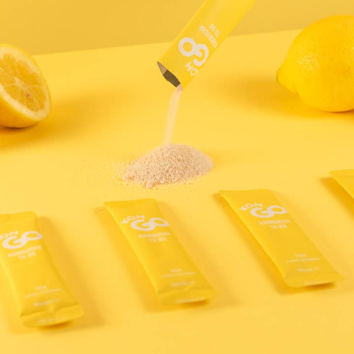 Komgo - Vendita all'ingrosso Kombucha - Doypack con 6 bastoncini di polvere di Kombucha - Limone coreano4