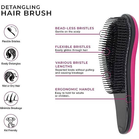 Majestic Beauty – Engroshandel Hårbørste/kam – Detangling Brush & Comb Set - Det bedste hår Detangler Kit