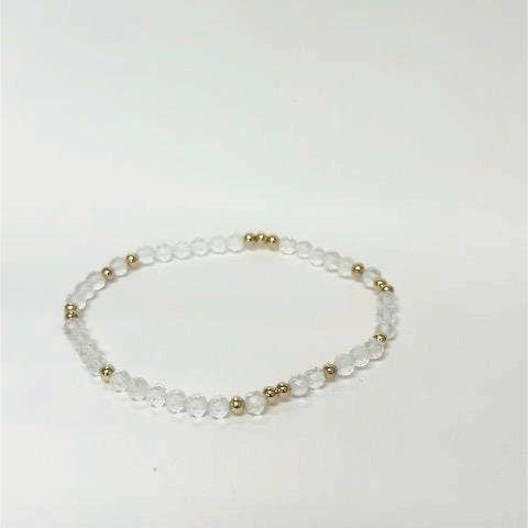 Diamond cut beaded gemstone stretch bracelet ✦ BR-2001 TO BR-2009 for wholesale by Simply Jewels