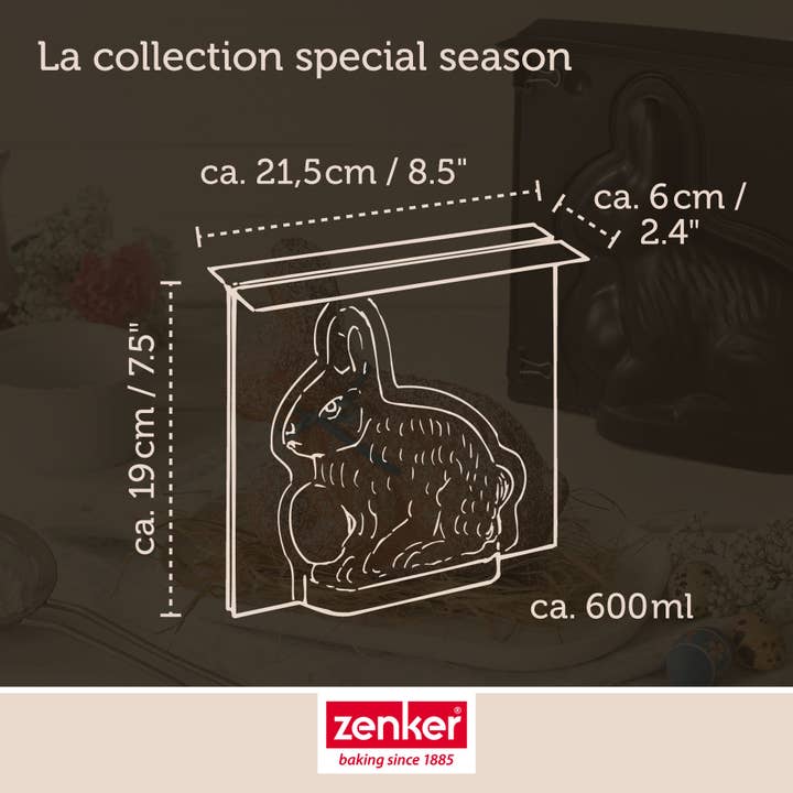 Zenker – wholesale Cake tin – Zenker Easter Bunny 600ml 3D Cake Mould
