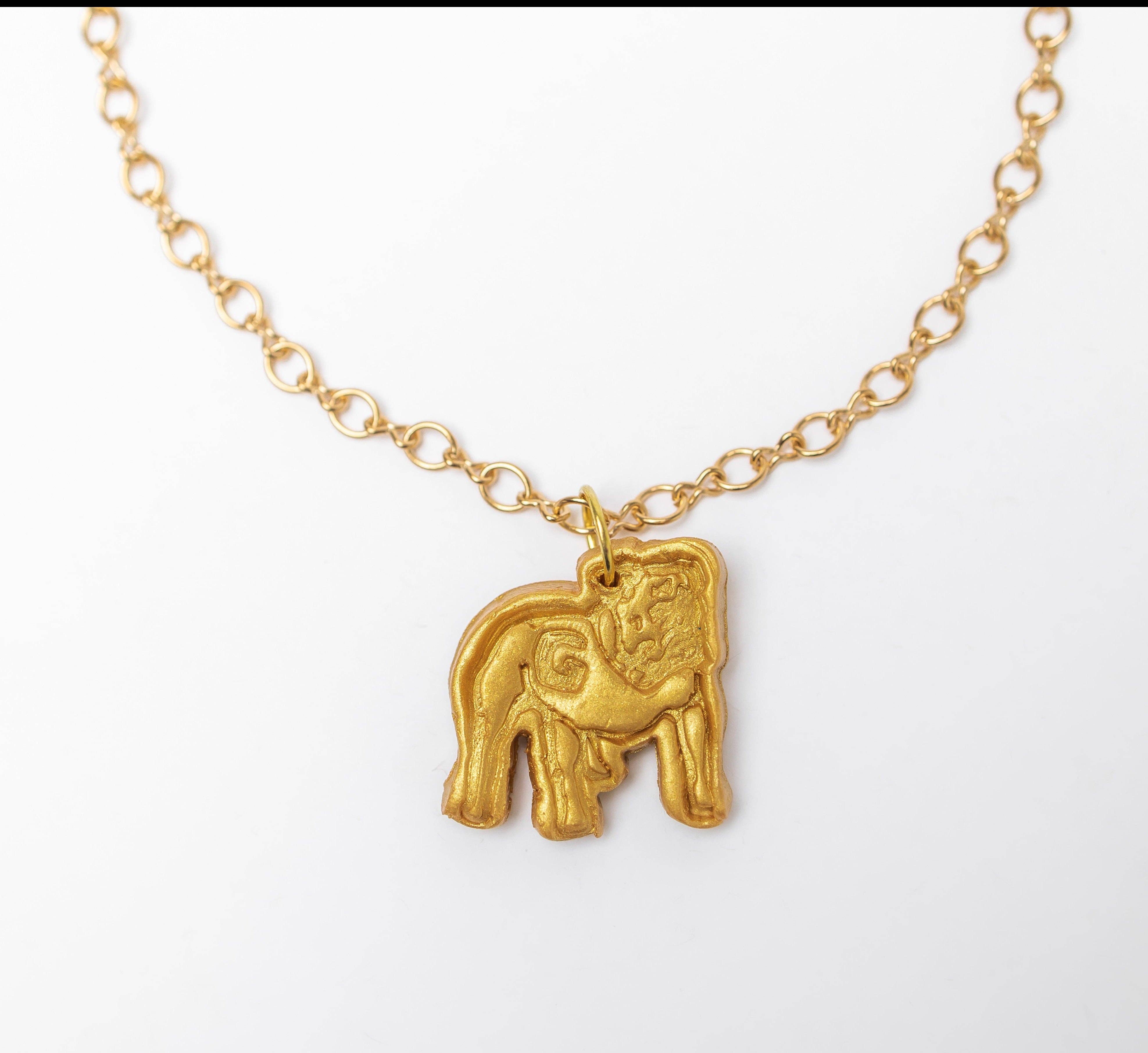 Hidden Truth Jewelry - Wholesale Pendant/Charm Necklace - Gold Plated Figure 8 Chain with Bulldog2