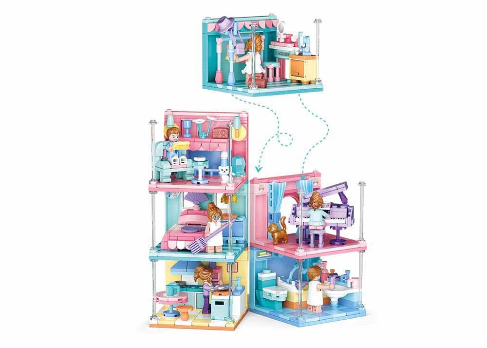 Texas Toy Distribution – wholesale Building set – Child – Mini-Handicraft Home Display Box, 6 Kits A-F, x1 each2