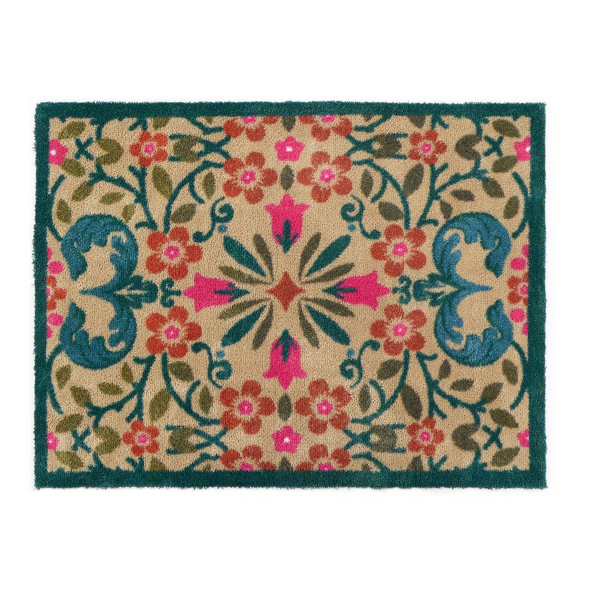 Phoenox Textiles – wholesale Door mat – Hug Rug Folk Floral Doormat1
