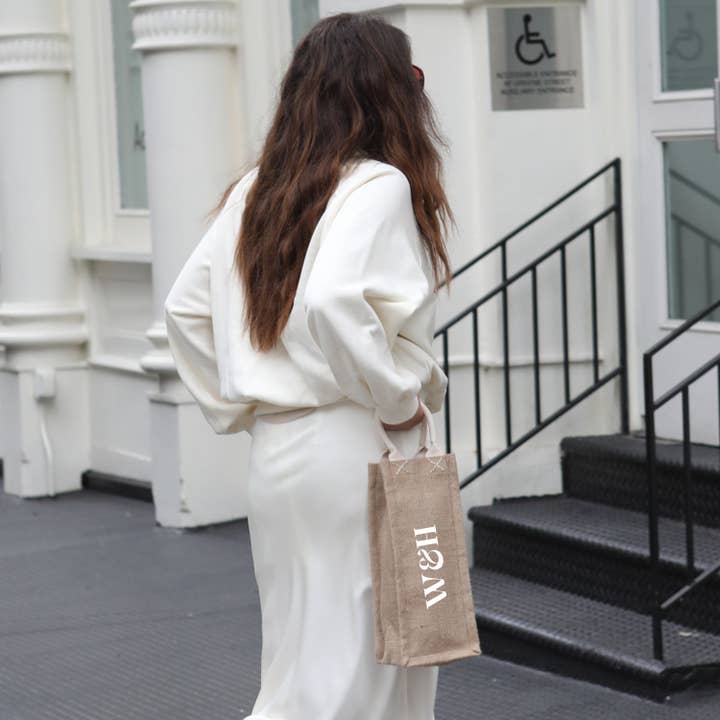 KORISSA - Wholesale Wine tote - Customized Handmade Burlap Jute • Canvas Tote • Wine Bag4