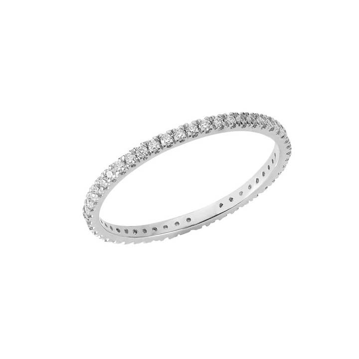 Anillo Apilable de Brillo Eterno con Pavé Francés en Plata de Ley Illuminess™ para venta al por mayor de BLOOMTINE | Earth Angel HQ