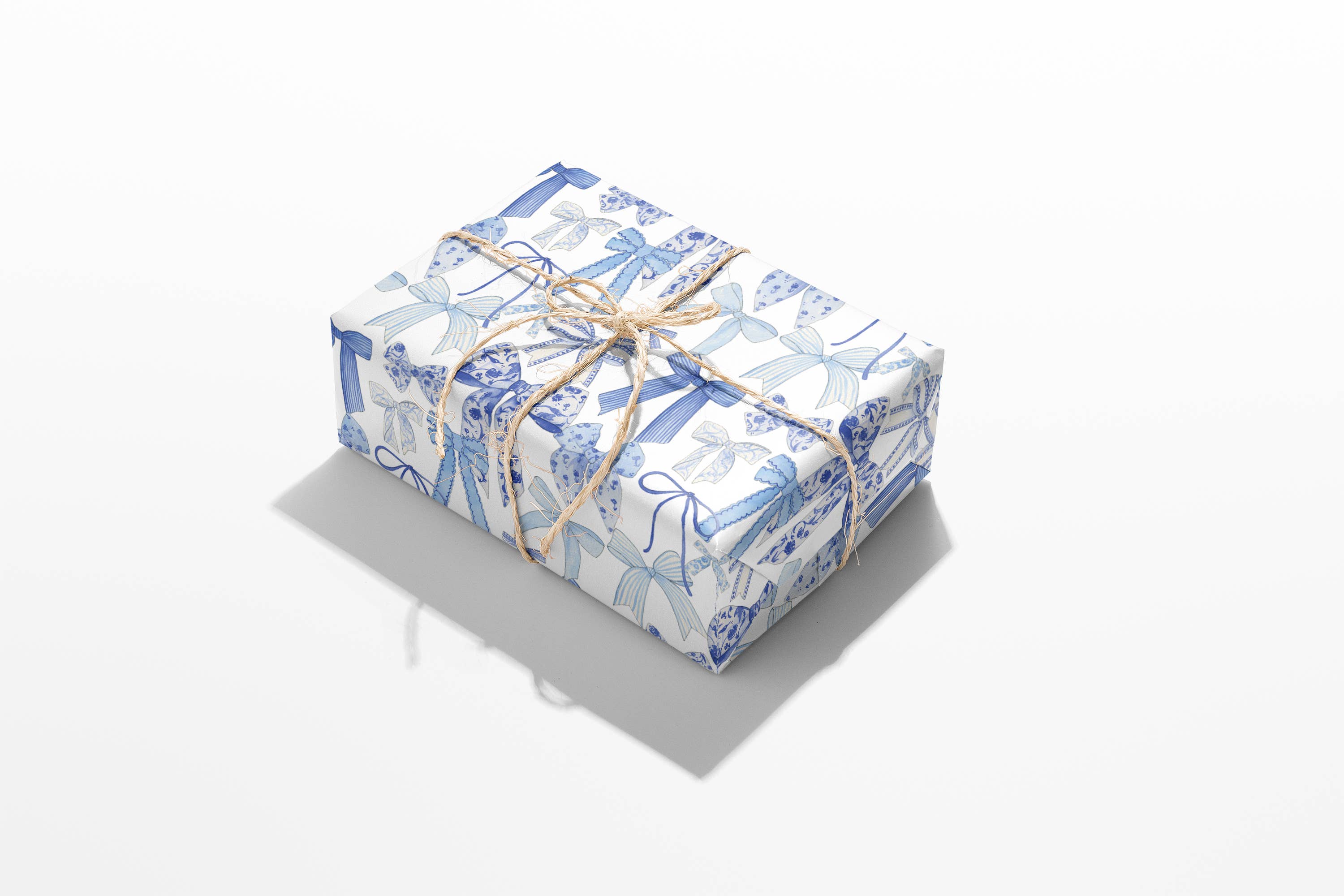 KelseyMDesigns - Wholesale Wrapping Paper Roll - Blue Bow, Chinoiserie Bow Wrapping Paper - 3 Sheet Roll6