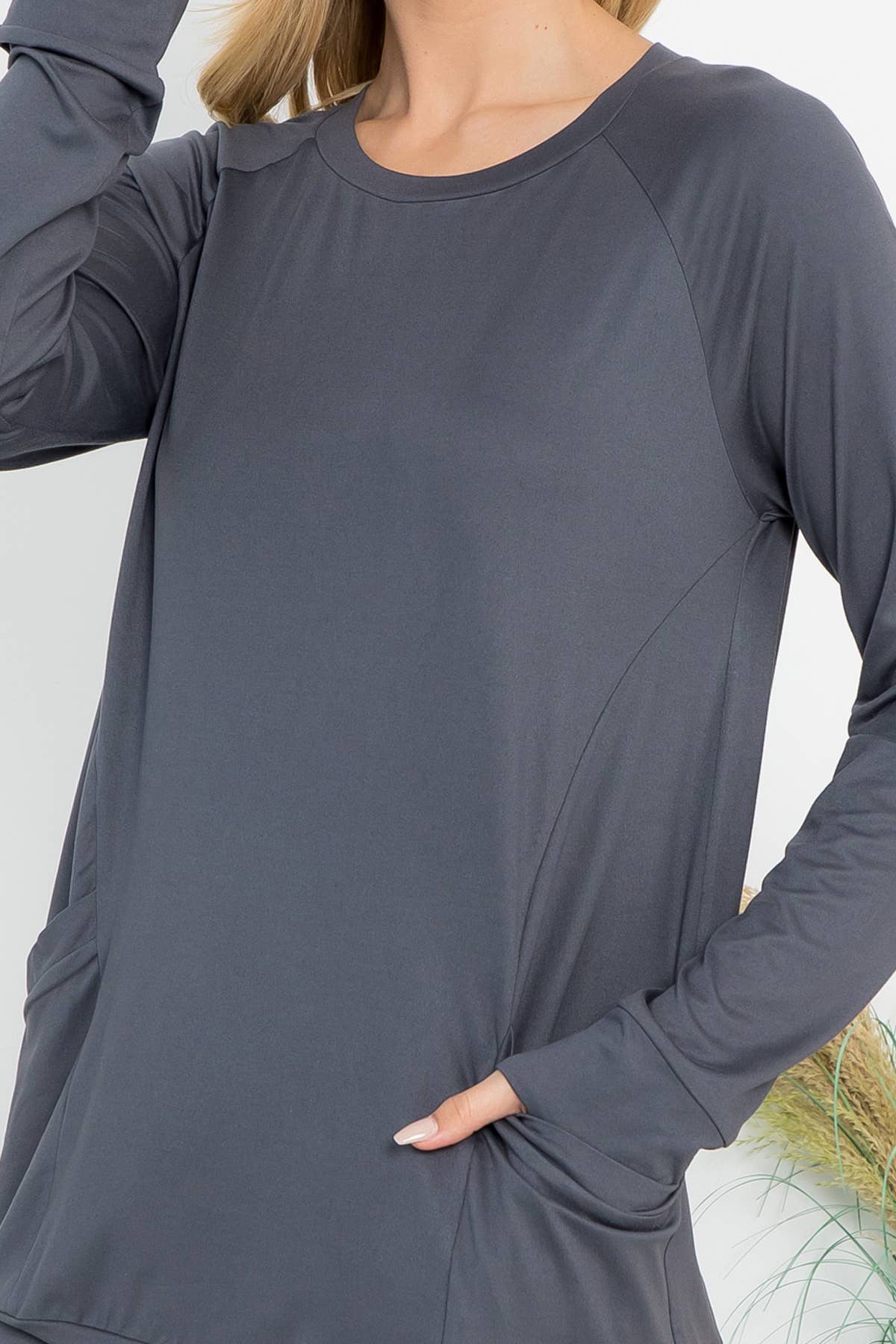 You & Me – Túnica - Mulher por atacado – YMT20003XV-PLUS TAMANHO MACIÇO BOLSO FRONTAL DE MANGA COMPRIDA39