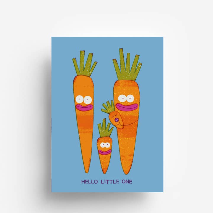 Baby-Karotten-Postkarte DIN A6 für den Großhandel von jungwiealt