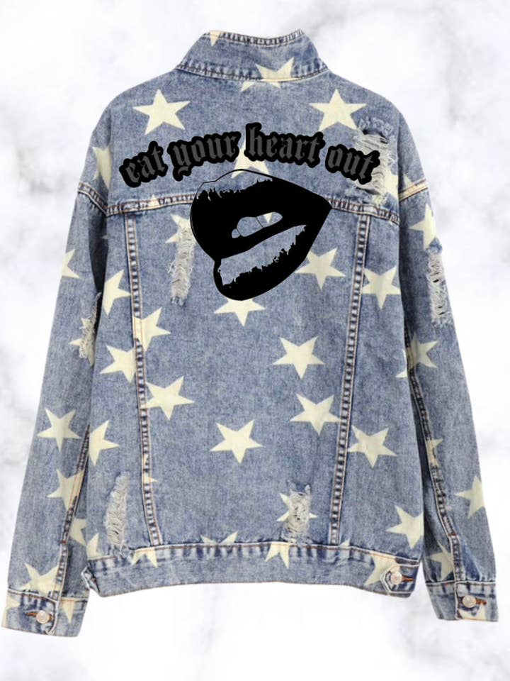 Giacca Eat Your Heart Out Denim Stars per la vendita all'ingrosso da parte di Western Wild Child