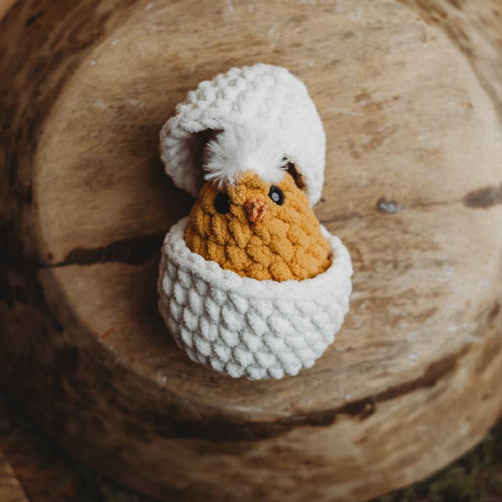 Hatcher the Hatching Chick- Crochet Sensory Toy for wholesale by Lewie & Berg Littles